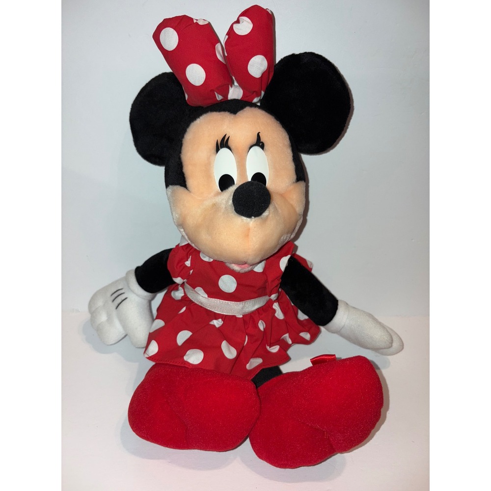 Applause Disney Minnie Mouse Plush Doll 17" Polka Dot Dress Stuffed Animal